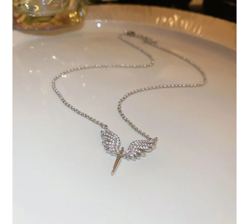 Срібна Підвіска Крилья Ангела з Фіанітами Малайзія для захисту та здійснення ваших бажань