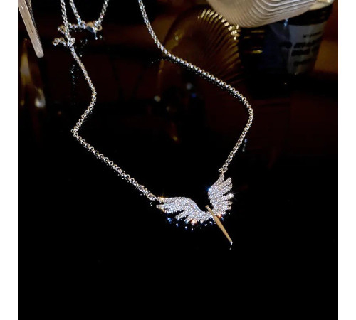 Срібна Підвіска Крилья Ангела з Фіанітами Малайзія для захисту та здійснення ваших бажань