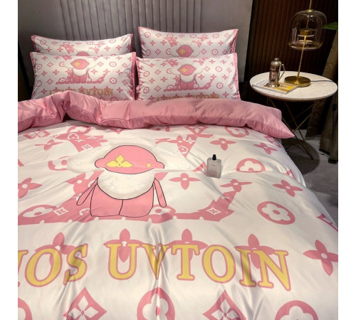 Турмалінова шовкова постільна білизна зі срібною ниткою з рожевим чотирилистним конюшиною Вековий Схід