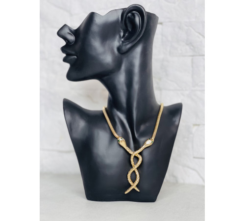 Золота сакральна підвіска Дві Змії зі смарагдом для Здоров'я, Багатства, Подвійного удачі та здійснення Жела