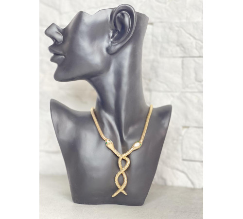 Золота сакральна підвіска Дві Змії зі смарагдом для Здоров'я, Багатства, Подвійного удачі та здійснення Жела