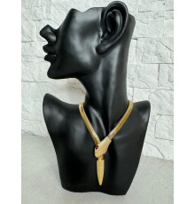 Золота турмалінова Підвіска Змія з рожевим сапфіром і магнітами для Здоров'я, Багатства, удачі та здійснення