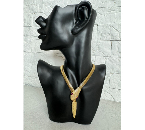 Золота турмалінова Підвіска Змія з рожевим сапфіром і магнітами для Здоров'я, Багатства, удачі та здійснення