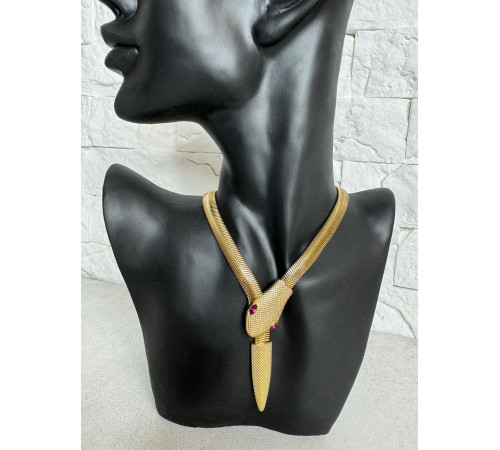 Золота турмалінова Підвіска Змія з рожевим сапфіром і магнітами для Здоров'я, Багатства, удачі та здійснення