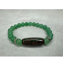 Бусина Дзі 9 очей в браслеті з зеленого тибетського нефриту 9 сил на 9 період здійснення Желань, Здоров'я