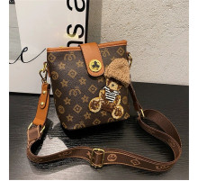 Брендова Сумка із сакральними символами та з Ведмедик Polo Ralph Lauren для удачі та приваблення грошей коричневий