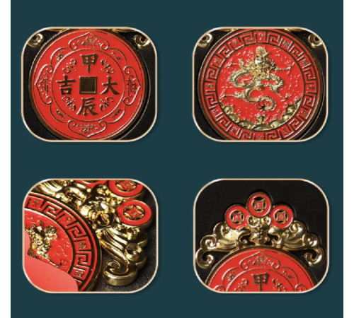 Сакральна Сінгапурська Монета Дракон із Замком Багатства для захисту вашого Багатства та процвітання з мантрою