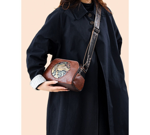 Брендова сумка із зображенням Слон Амулет Багатства, що приваблює удачу для приваблення грошей коричневий колір