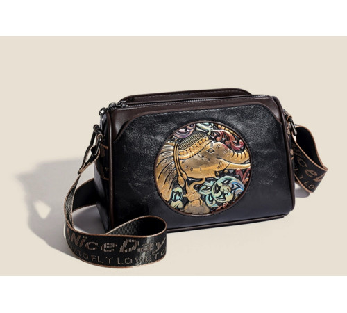 Брендова сумка із зображенням Слон Амулет Багатства, що приваблює удачу для приваблення грошей чорний колір