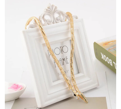 Золота Підвіска Змія з фіанітами та магнітами для Здоров'я, Багатства, удачі та здійснення Жела