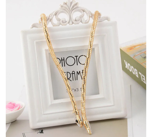 Золота Підвіска Змія з фіанітами та магнітами для Здоров'я, Багатства, удачі та здійснення Жела