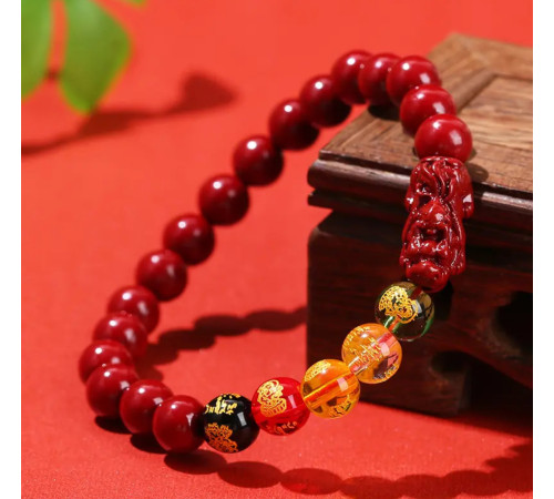 Ексклюзивний Сінгапурський Браслет із Кинарі 5 Джамбал із сакральними мантрами Пі Яо 5 Супер Багатств і удачі