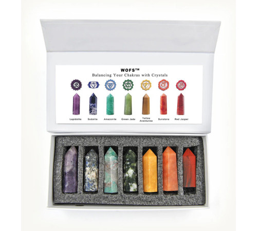 Набір Кристалів Кристалічних Точок із 7 Чакр розблокувати та збалансувати чакри