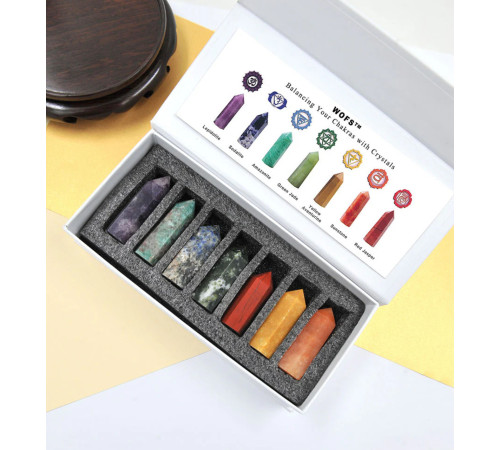 Набір Кристалів Кристалічних Точок із 7 Чакр розблокувати та збалансувати чакри