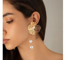 Золоті Сережки Francelli з перламутром для Любві та Великої удачі