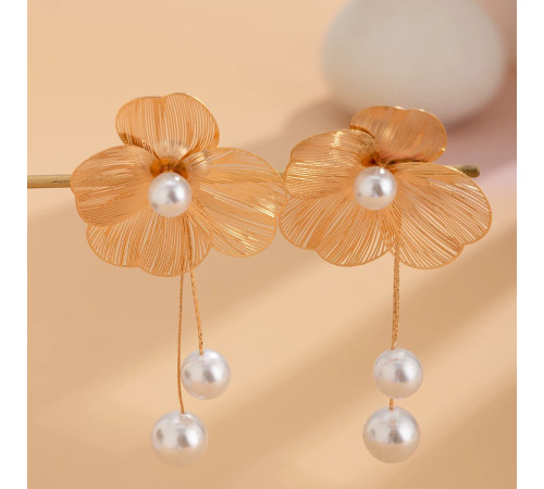 Золоті Сережки Francelli з перламутром для Любві та Великої удачі