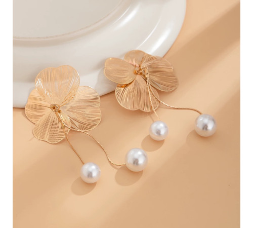 Золоті Сережки Francelli з перламутром для Любві та Великої удачі