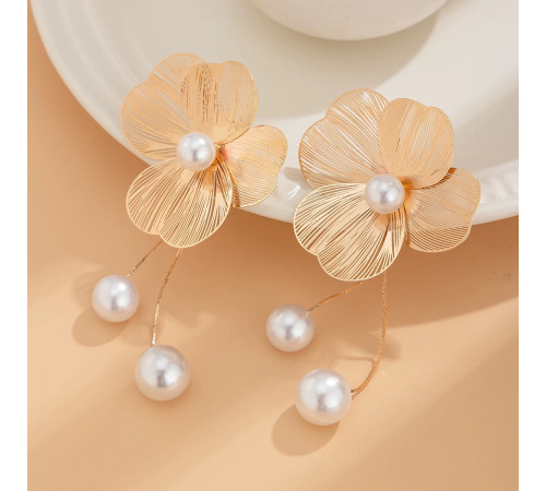 Золоті Сережки Francelli з перламутром для Любві та Великої удачі