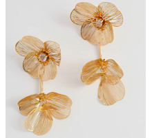 Золоті Сережки Francelli з Фіанітами клас ААА для Любові та Велика енергія й обертання Удачі