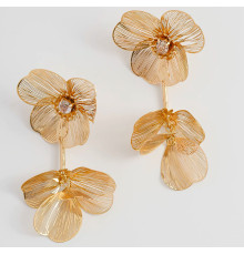 Золоті Сережки Francelli з Фіанітами клас ААА для Любові та Велика енергія й обертання Удачі