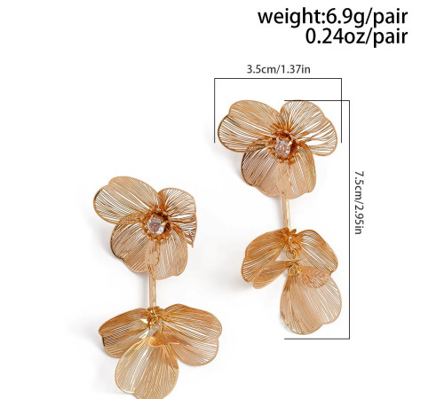 Золоті Сережки Francelli з Фіанітами клас ААА для Любові та Велика енергія й обертання Удачі