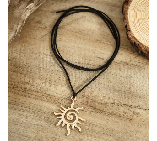 Чокер Підвісок Сонце Пентаграма Золота на чорному шнурку для Красоти, Радості, Счастья, Великий Захист