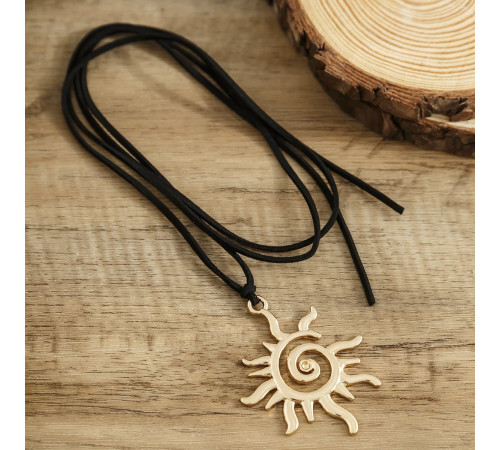 Чокер Підвісок Сонце Пентаграма Золота на чорному шнурку для Красоти, Радості, Счастья, Великий Захист