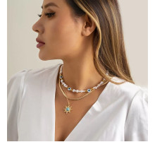 Чокер Підвіска Сонце з Бірюзою від ока та для гарного настрою