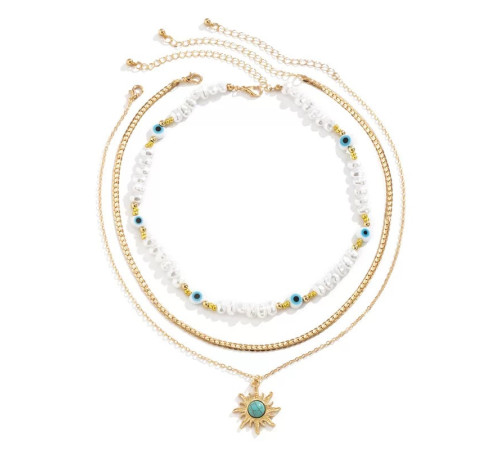 Чокер Підвіска Сонце з Бірюзою від ока та для гарного настрою