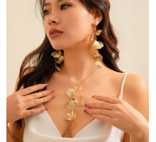 Золотий набір підвіска Francelli та Сережки Francelli клас ААА для Любові та Велика енергія та обертання удачі