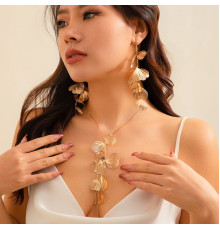 Золотий набір підвіска Francelli та Сережки Francelli клас ААА для Любові та Велика енергія та обертання удачі