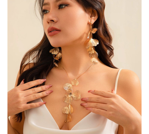 Золотий набір підвіска Francelli та Сережки Francelli клас ААА для Любові та Велика енергія та обертання удачі