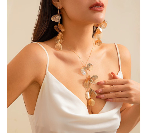 Золотий набір підвіска Francelli та Сережки Francelli клас ААА для Любові та Велика енергія та обертання удачі