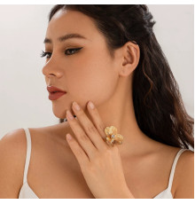 Золоте кільце Francelli з фіанітами клас ААА для Любові та Велика енергія й обертання Удачі