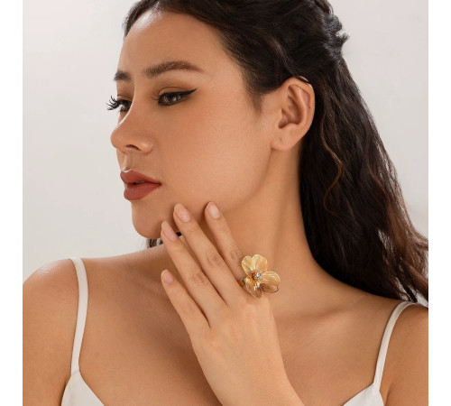 Золоте кільце Francelli з фіанітами клас ААА для Любові та Велика енергія й обертання Удачі