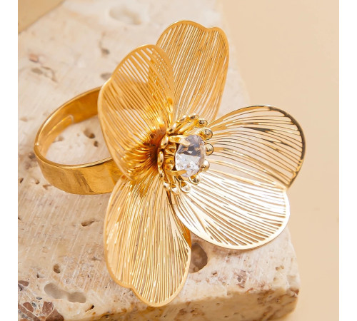 Золоте кільце Francelli з фіанітами клас ААА для Любові та Велика енергія й обертання Удачі