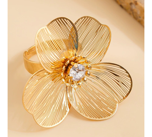 Золоте кільце Francelli з фіанітами клас ААА для Любові та Велика енергія й обертання Удачі