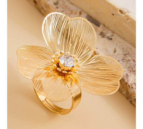 Золоте кільце Francelli з фіанітами клас ААА для Любові та Велика енергія й обертання Удачі