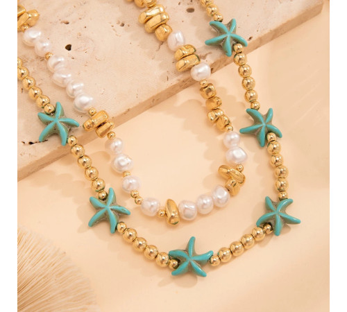 Вінтажне Малазійське коралове з бірюзою підвіска на шию морська Зірка і для удачі та Радості