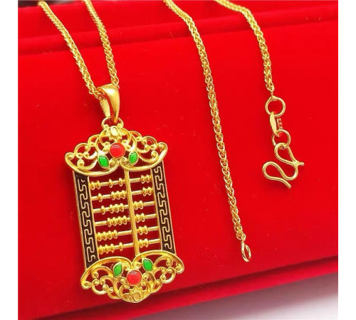 Підвіска Золоті рахівниця з нефритом на удачу в гроші та прибутку для вашого бізнесу