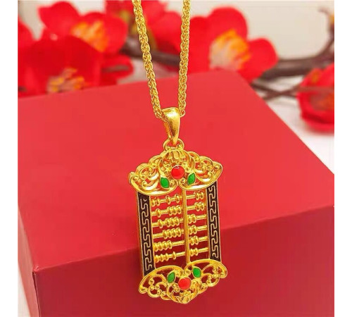 Підвіска Золоті рахівниця з нефритом на удачу в гроші та прибутку для вашого бізнесу