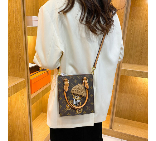 Брендова сумка з Чотирилисним Клевером з Ведмедик Polo Ralph Lauren для удачі та приваблення грошей коричневий