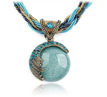 Турмалінове намисто з бісером блакитний Вековий Схід