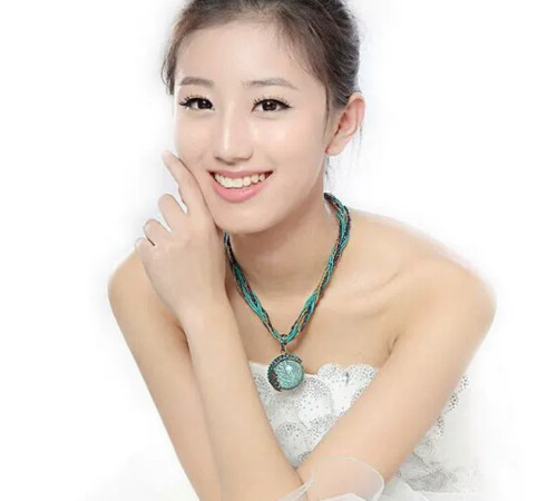 Турмалінове намисто з бісером блакитний Вековий Схід