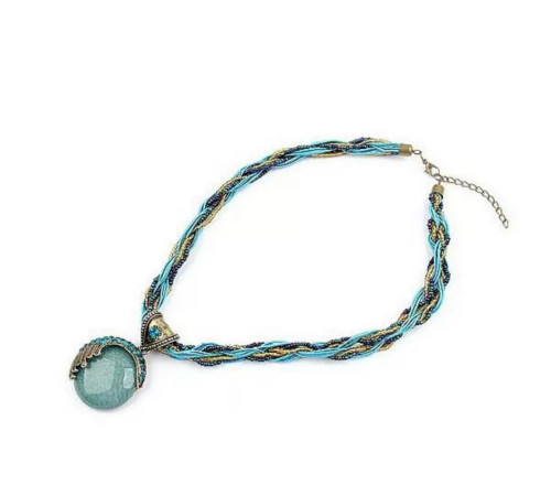 Турмалінове намисто з бісером блакитний Вековий Схід