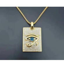 Золота підвіска Стародавнього єгипетського покровителя 53 Очі Хора з фіанітами Здоров'я, Зцілення, Власть