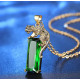 Золота підвіска Леопард із Зеленим Турмаліном для королівської влади амулетом