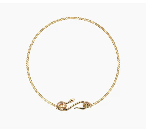 Золота сакральна підвіска Змія з Фіанітами для Здоров'я, Багатства, удачі та здійснення Жела