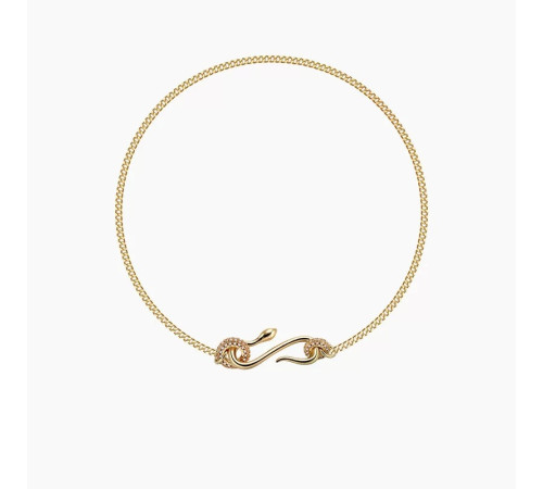 Золота сакральна підвіска Змія з Фіанітами для Здоров'я, Багатства, удачі та здійснення Жела