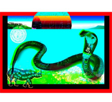 Сакральна Картина Змія з мантрами, щоб залучити Удачу, Здоров'я і Багатство у своє життя на 20 років